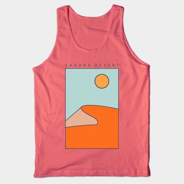 Minimal Style 'Sahara Desert' Illustration Artwork Tank Top by DankFutura